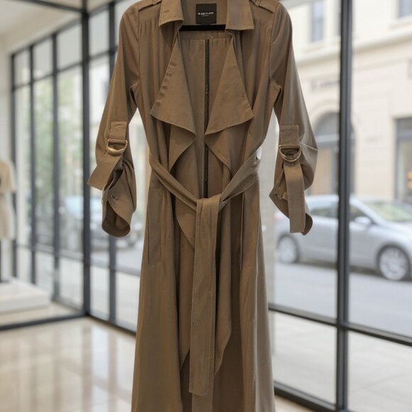Marciano Los Angeles Khaki OliveTrench Coat – Effortlessly Sophisticated Drape - Picture 1 of 8